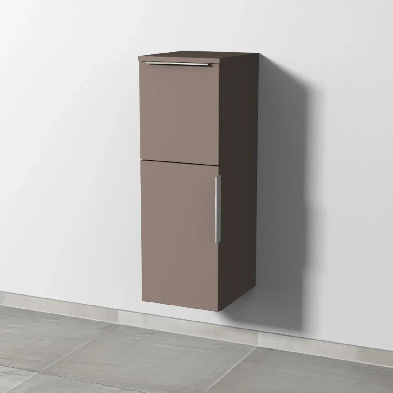 Sanipa 3way Mittelschrank mit 1 Tür und 1 Auszug, Taupe-Matt, UP1241T UP1241T