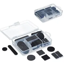 Relaxdays Möbelgleiter, Filz, EVA, Möbelpads selbstklebend, Filzgleiter & Antirutsch-Pads mit Box, schwarz