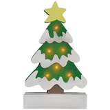 Trendline Baum Holz 15,5 x 5,5 x 27 cm weiß+grün Figur