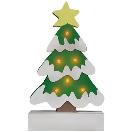 Trendline Baum Holz 15,5 x 5,5 x 27 cm weiß+grün Figur