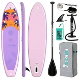 Blossom Inflatable SUP-Board Aufblasbares SUP Board 335 cm mit Zubehör Set, Stand Up Paddle Board, 11' für Erwachsene und Jugendliche, Premium PVC, rutschfestes EVA Deck rosa