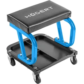 Högert Arbeitshocker Stahl/Vinyl blau fahrbar bis 130 kg
