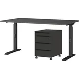 Germania Büromöbel-Set Mailand, (2-tlg), inkl. Schreibtisch und Rollcontainer grau 140 cm