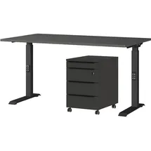 Germania Büromöbel-Set Mailand, (2-tlg), inkl. Schreibtisch und Rollcontainer grau 140 cm