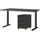 Germania Büromöbel-Set Mailand, (2-tlg), inkl. Schreibtisch und Rollcontainer grau 140 cm