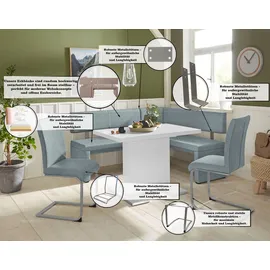 OTTO home Charissa 210 x 90 x 140 cm Strukturstoff langer Schenkel rechts hellblau
