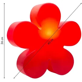 8 seasons design GmbH Motivleuchte Shining Flower Kunststoff Durchmesser 40 cm 1 Stück rot