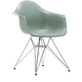 Vitra - Eames Fiberglass Armchair DAR, verchromt / Eames sea foam green (Filzgleiter basic dark)