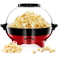 Gadgy Popcorn Maschine groß - Retro Popcorn Maker 5 L - Popcorn Maker mit Antihaftbeschichtung und abnehmbarer Heizfläche - Popkorn Maschine rot - Popcornmaschine 800W - Popcorn machine