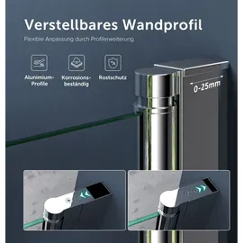 SoGood doporro Duschtür Nischentür dusche Duschabtrennung Duschkabine 85cm Nischendrehtür 195cm ESG-Sicherheitsglas mit Milchglas-Streifen Drehtür mit... Hebe- und Senkmechanismus Teramo24MS