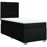 vidaXL Boxspringbett mit Matratze Schwarz 100x200 cm Stoff