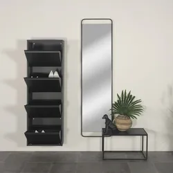 Schuhschrank SPINDER DESIGN "Billi", schwarz, B:50cm H:150cm T:22cm, Metall, Schränke, Metall, Breite 50 cm