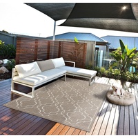 the carpet Santo Plus Outdoor Teppich wetterfest - hochwertiger Balkon Teppich Beige - Boho Teppich in 120 x 170 cm aus Polypropylen