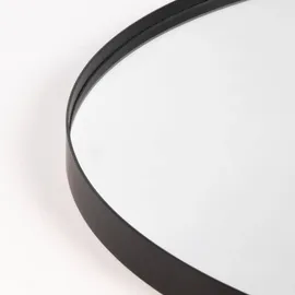 edaxo Spiegel, Schwarz, Metall, 80x80x3 cm, Spiegel, Wandspiegel