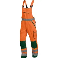 DASSY Warnschutz Latzhose mit Kniepolstertaschen, neonorange/flaschengrün