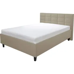 Polsterbett ALINA "Ricardo", beige (schlamm tls 49), B:156cm H:102cm L:213cm, Betten, Füße schwarz