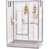 Papageienkäfig Montana Melbourne I Für Klein- Und Mittelpapageien, 80X50X110 Cm, Leicht Zu Reinigen, Inkl. Futter- Und Wasserbehälter - Hellgrau