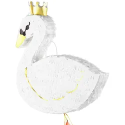 Piñata 43,5x49,5x9cm Schwan Party Dekoration zum Befüllen Partyspiele Kindergeburtstag Geburtstag Babyparty Hochzeit Party Partydeko Partyzubehör Weiß