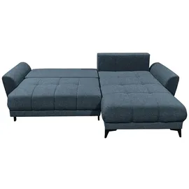 ed-lifestyle polstermöbel Bern Ecksofa 281 x 189 cm, mit Schlaffunktion und Bettkasten Blau