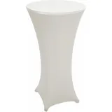 Set Stehtisch + Tischhusse HWC-J30, klappbar höhenverstellbar 60cm, Husse creme