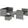 vidaXL Polyrattan Lounge-Set mit Auflagen 5-tlg. grau 48134
