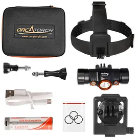 ORCATORCH Dual Color Tauchlampe - Black - 1200 Lumina