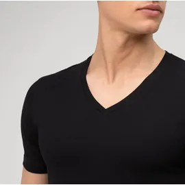 Olymp T-Shirt Casual V-Ausschnitt schwarz S