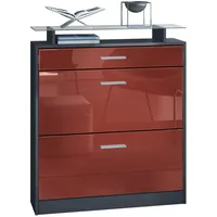 Vladon Schuhschrank Bordeaux, Holzwerkstoff, 89x104x23 cm, Garderobe, Schuhaufbewahrung, Schuhschränke