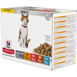 Hill's Science Plan Adult Sterilised Cat Multipack Katzen-Nassfutter 85g 2 Kartons 24 x 85 g