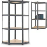 Juskys Eckregal Corner Easy 160 x 75 x 40-75 cm - Grau