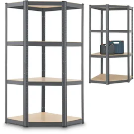 Juskys Eckregal Corner Easy 160 x 75 x 40-75 cm - Grau