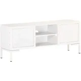 vidaXL TV-Schrank Lowboard 115 x 30 x 46 cm Weiß Massivholz