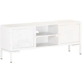 vidaXL TV-Schrank Lowboard 115 x 30 x 46 cm Weiß Massivholz