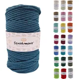 Sznurkomania, Geflochtene Baumwollkordel 5mm 100m, 46 Farben, Häkelkordel, Makramee Kordel, Makramee Garn, Premium Garn, Makramee Seil, (Maritim)