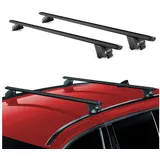 Aurilis OMAC Dachträger Aluminium TÜV geprüft für MG ZS mk1 2017-2026 – Für integrierte Dachreling – T Nut – Max 100 kg – 2 Schlösser Schwarz