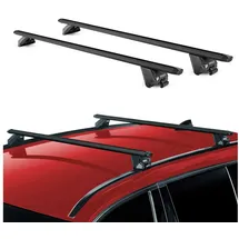 Aurilis OMAC Dachträger Aluminium TÜV geprüft für MG ZS mk1 2017-2026 – Für integrierte Dachreling – T Nut – Max 100 kg – 2 Schlösser Schwarz