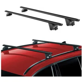 Aurilis OMAC Dachträger Aluminium TÜV geprüft für MG ZS mk1 2017-2026 – Für integrierte Dachreling – T Nut – Max 100 kg – 2 Schlösser Schwarz