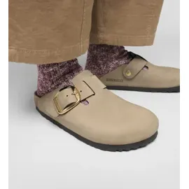 Birkenstock für Damen. 1030425 Boston Big Buckle Leder Clogs beige (38), Wohnung, Keine, Lässig