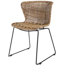 Gartenstuhl Wings aus Rattan, 2er-Set, Natur