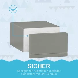 Homcom Softbausteine 2er-Set Schaumstoff Bausteine Riesenbausteine Bauklötze Bauspielzeug Schaumstoffblöcke für 1-3 Jahre alt Kinder Kunstleder EPE - Grau