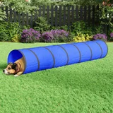 Tidyard Hundetunnel, Agility Set Hunde, krabbeltunnel, Hundehöhle für Große Hunde, Blau Ø 50x300 cm Polyester