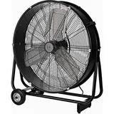 Be Cool Industrie-Windmaschine 60cm BCIWM60CM – Fahrbarer Trommelventilator, Ø 60 cm (24"), 230 Watt, Vollkupfermotor, 2 Geschwindigkeiten, Aluminium-Rotorblätter, Spinnennetz-Schutzgitter, schwarz