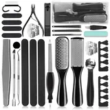 36-in-1-Pediküre-Set, professionelle Pediküre-Werkzeuge, Fußraspel, Fußentferner, für Heim- und Salonpflege