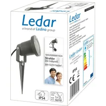 LEDINO Ledar Erdspieß-Strahler IP54 GU10-Fassung Einsteck-Bodenleuchte