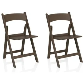 hjh living TRAVANO 1 Klappstuhl 44 x 44 x 80 cm braun 2 St.