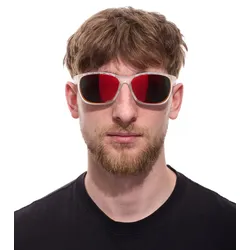 adidas Sport Herren Sonnen-Brille mit rot/orangenen Gläsern Sonnenbrille zum Joggen SP0014 6226G Transparent - One-Size