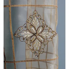 HOSSNER - ART OF HOME DECO Gardine "Stellisee" Gr. 1, braun (braun, beige), B:105cm H:245cm, Polyester, HOSSNER - ART OF HOME DECO, Gardinen, Gardine, Schlaufenschal im besonderen Design