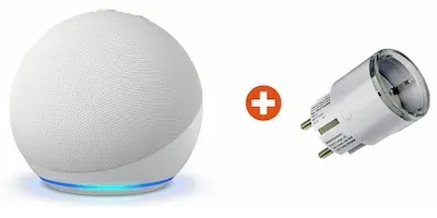 Bundle: Amazon Echo Dot (5. Gen.) smarter Lautsprecher mit Alexa, weiß + Shelly Plug S Gen3 white Zwischenstecker