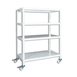 Biedrax Regal mit Rollen Biedrax, weiss - 60 x 130 x 160 cm, 4 Fachböden