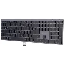 GeneralKeys Multi-Device-Akku-Funktastatur mit Bluetooth, Scissor-Tasten, QWERTZ